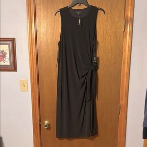 Express Black Ruched Tie Front Sheath Dress